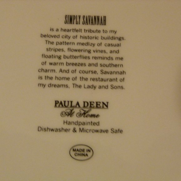 Paula Deen At Home Simply Savannah 2 Pcs Handpainted Dinner Plate & Salad Plate - Picture 11 of 14